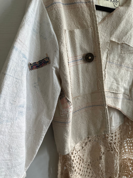 Vintage Grain and lace tails jacket