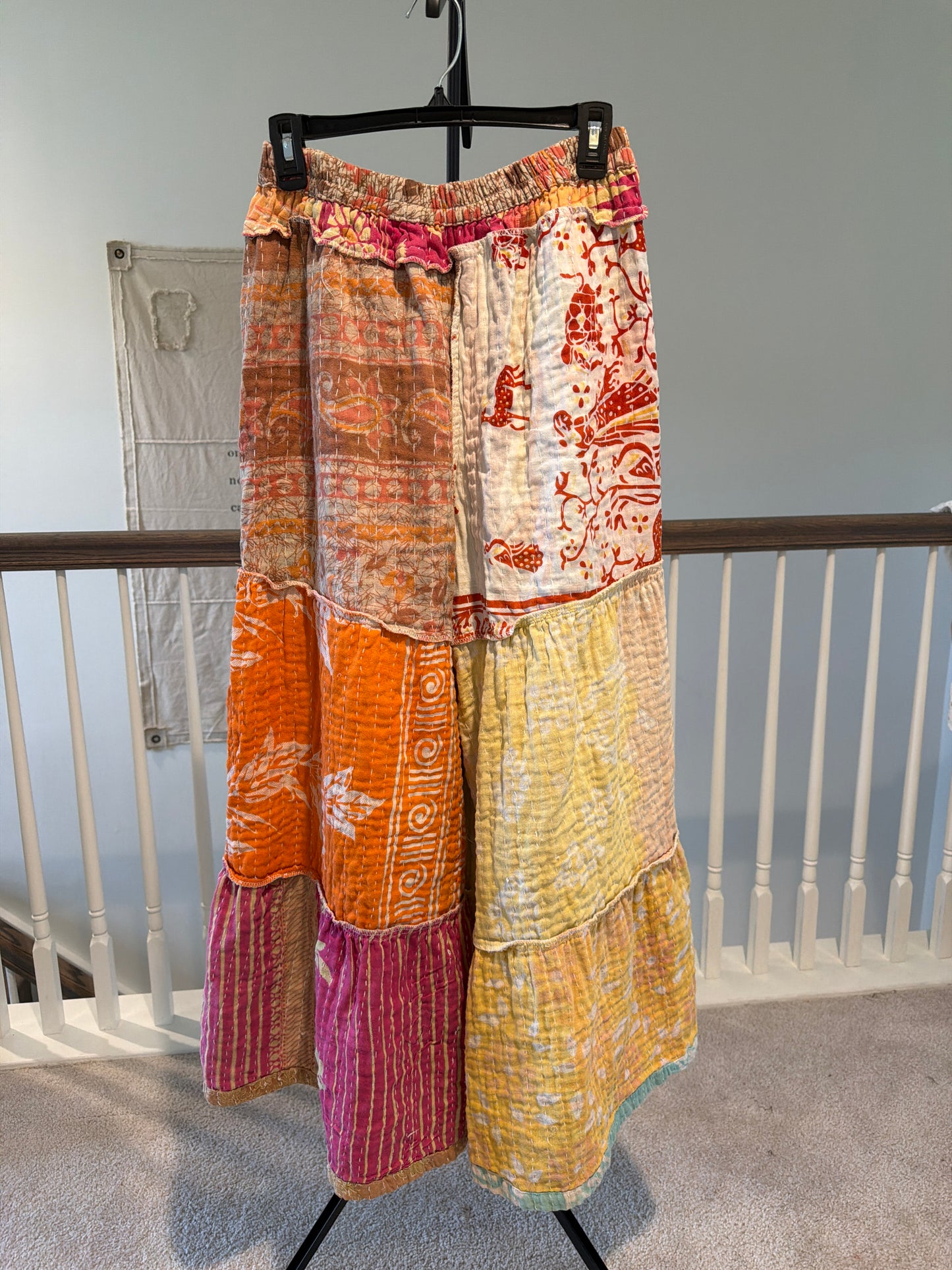 Reversible Ruffled Kantha Pants