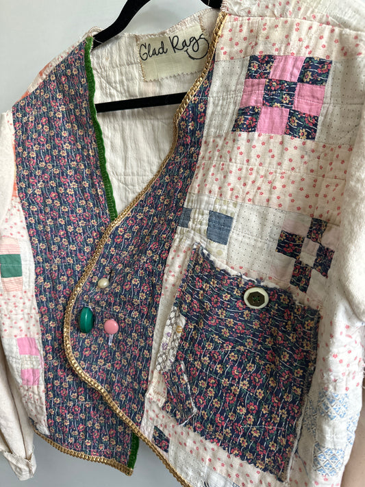 Vintage quilt jacket/top
