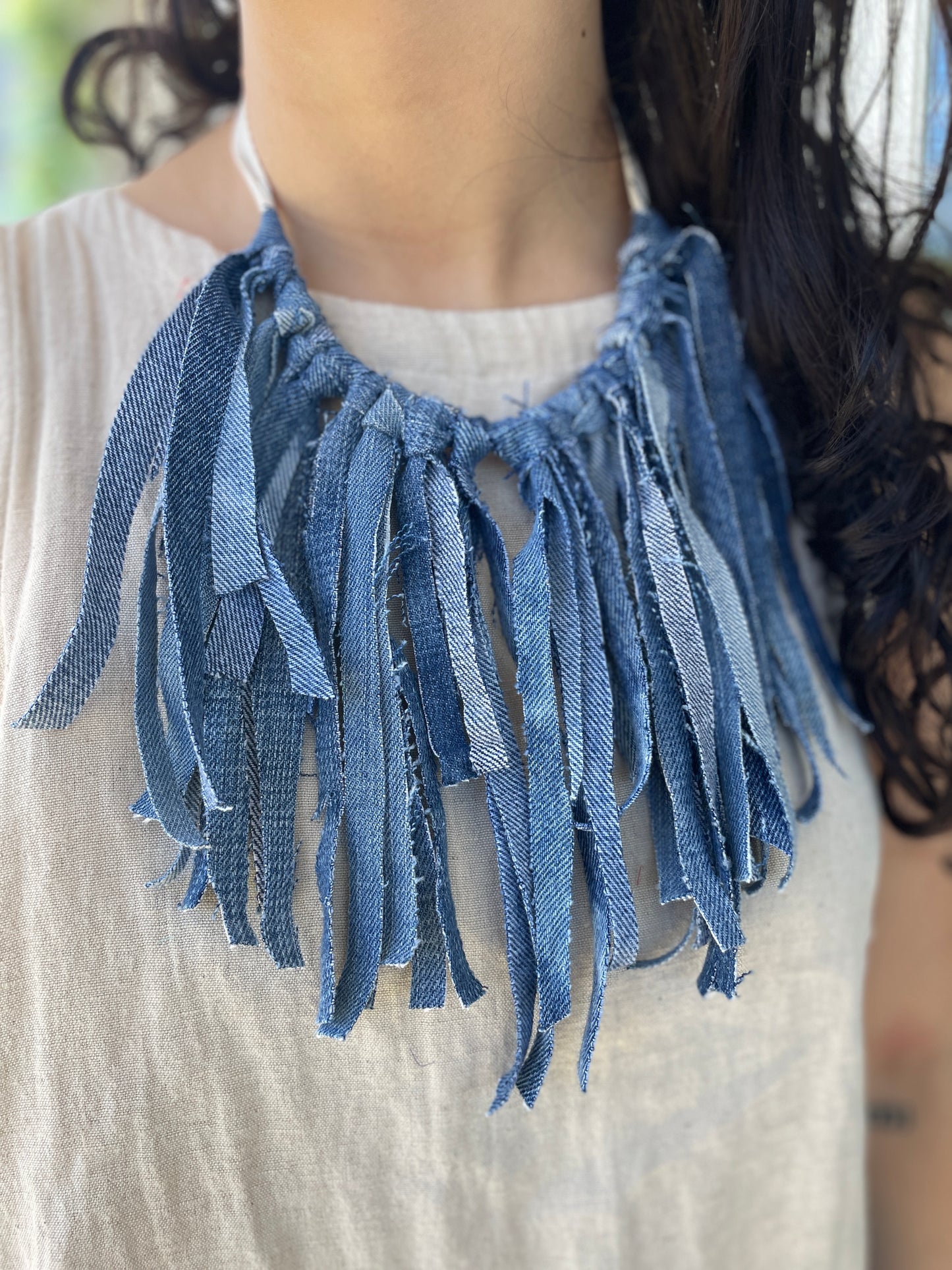 Up-cycled Scrap Denim Necklace