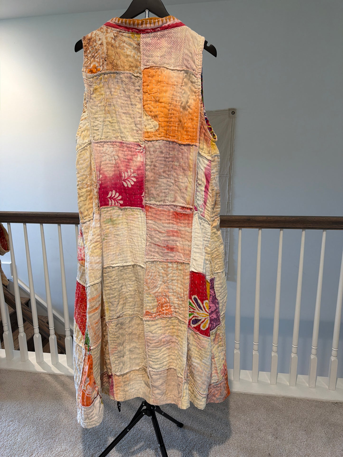 Vintage Kantha full length sleeveless reversible tunic