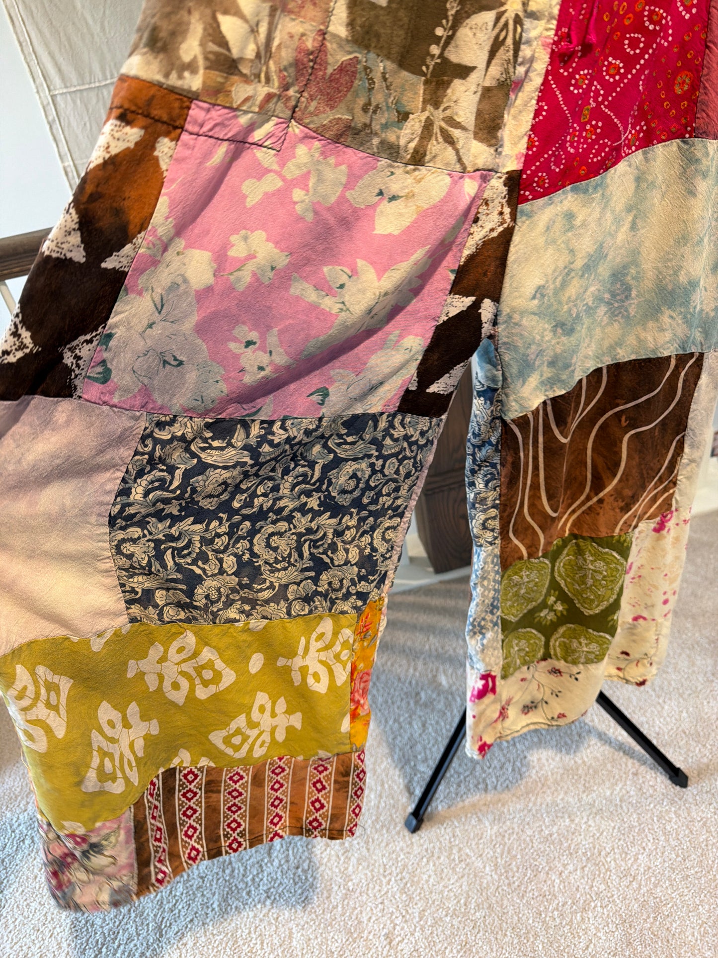 Wide leg Patchwork Kantha pants