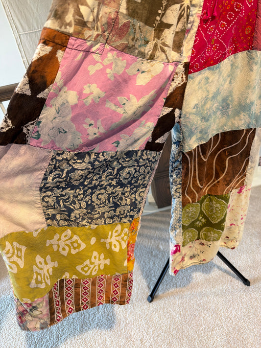 Wide leg Patchwork Kantha pants