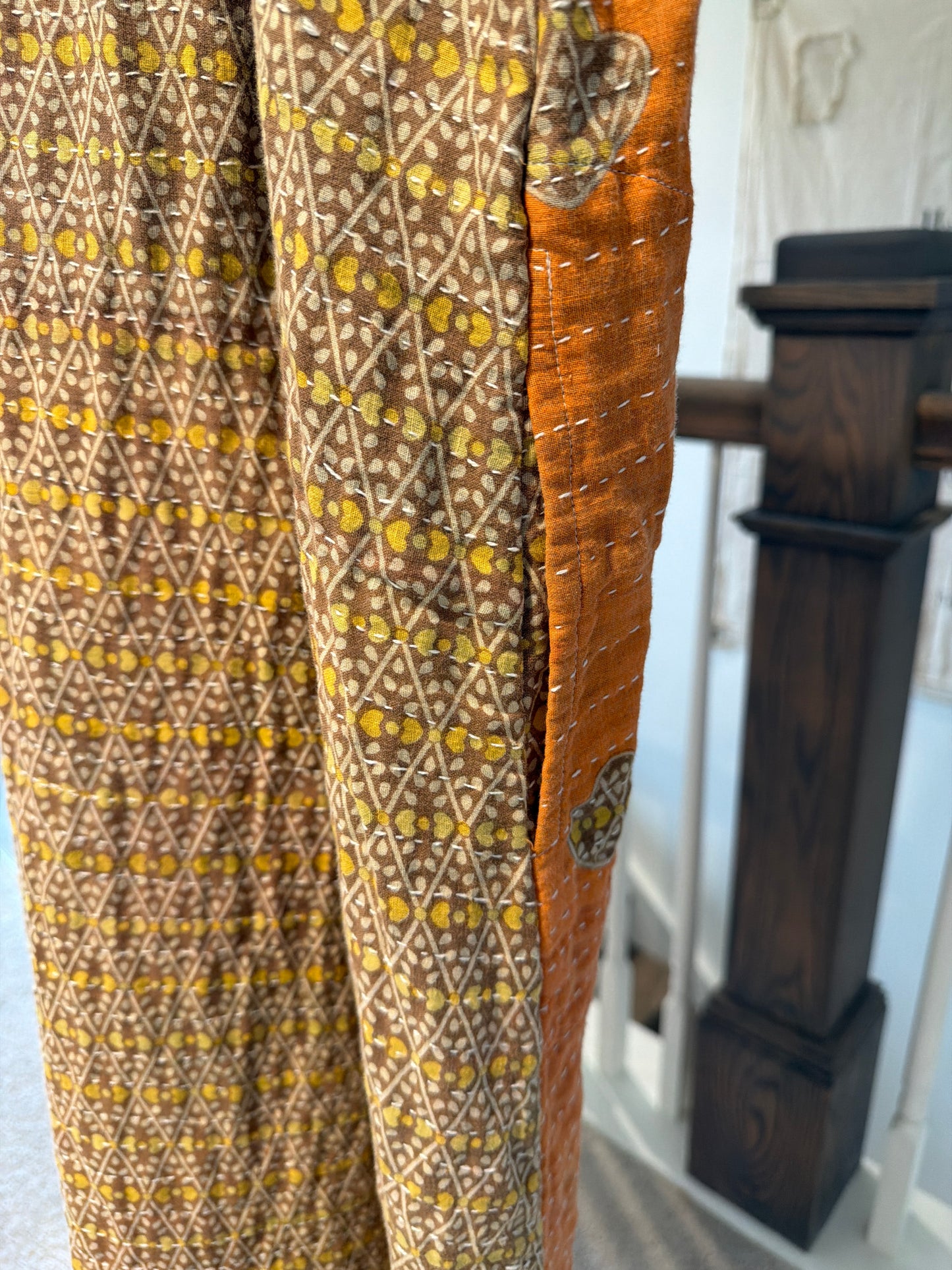 Kantha Spaghetti Strap Maxi Dress