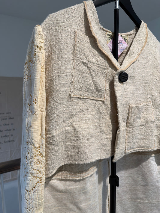Linen and Lace Statement Jacket with tails