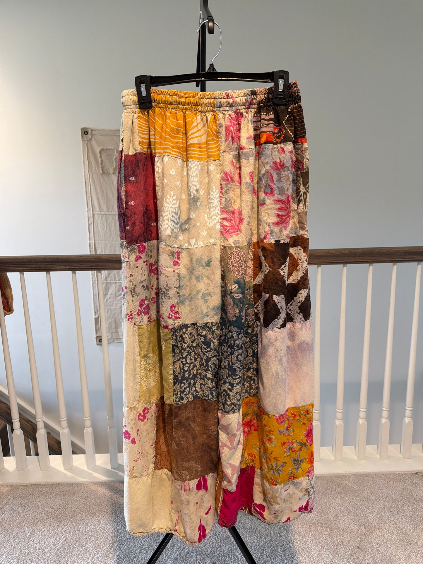 Wide leg Patchwork Kantha pants