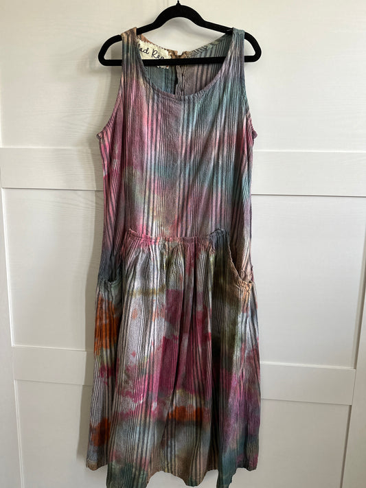 Hand dyed linen dress