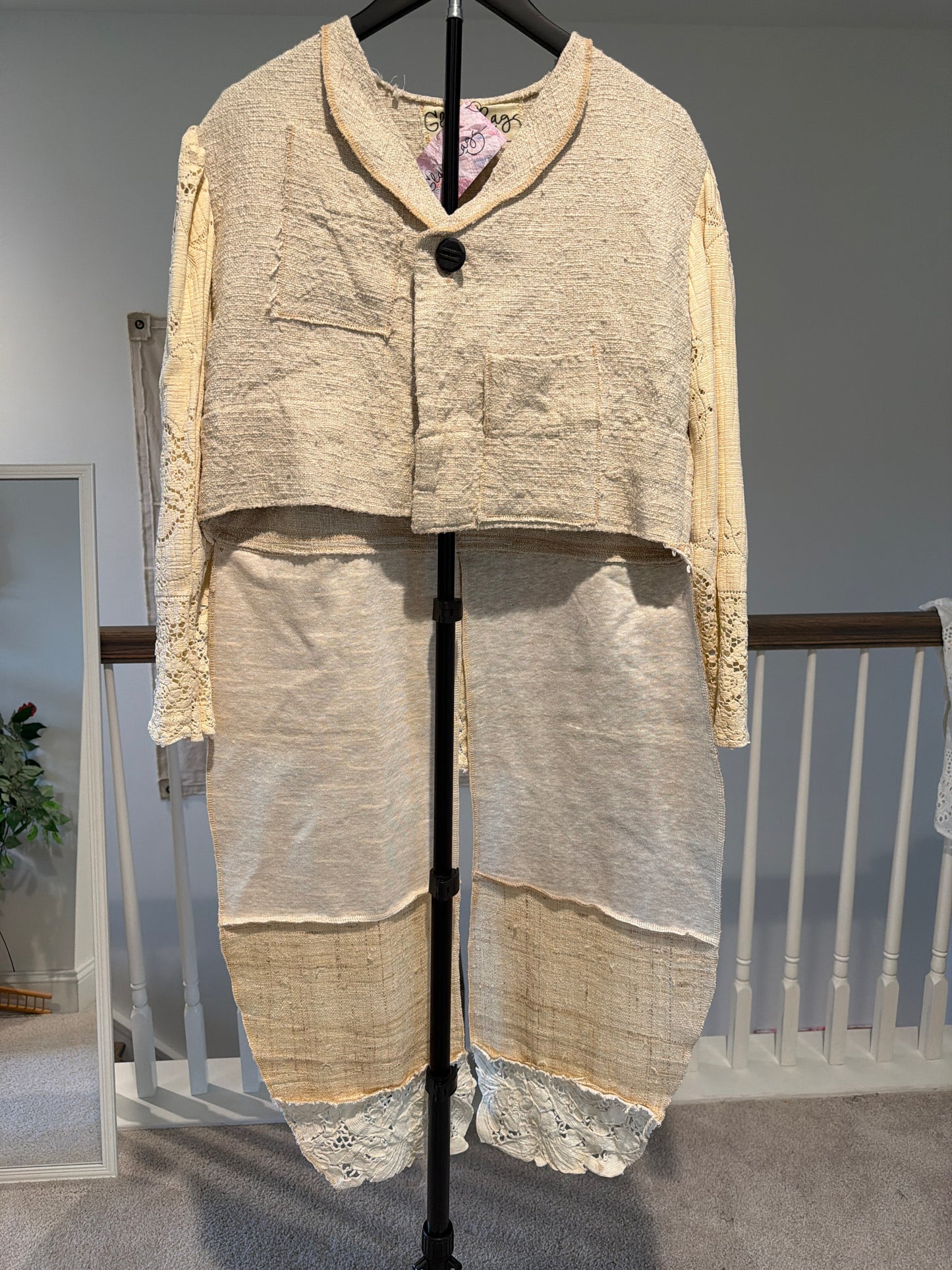 Linen and Lace Statement Jacket with tails