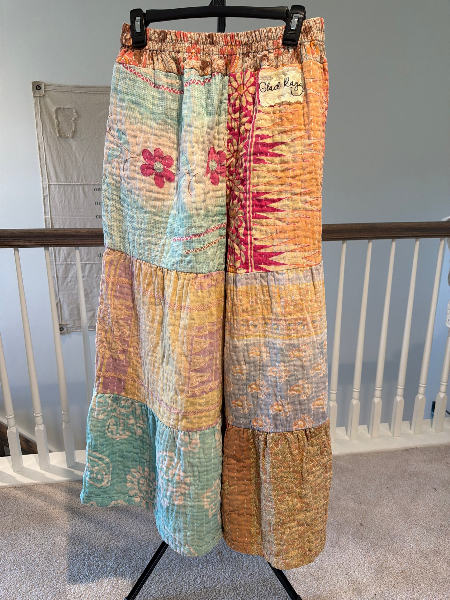 Reversible Ruffled Kantha Pants