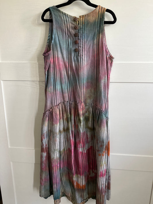 Hand dyed linen dress