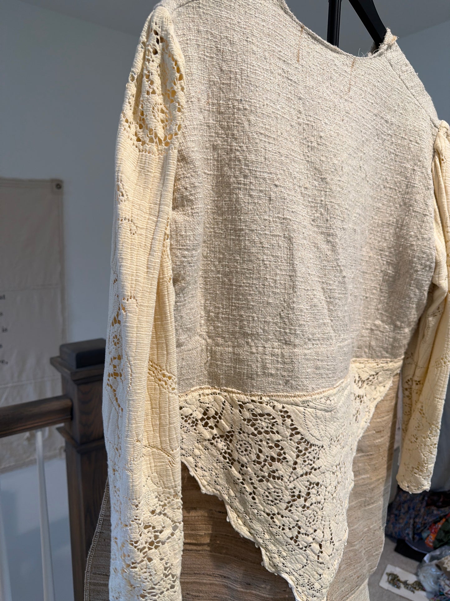 Linen and Lace Statement Jacket with tails