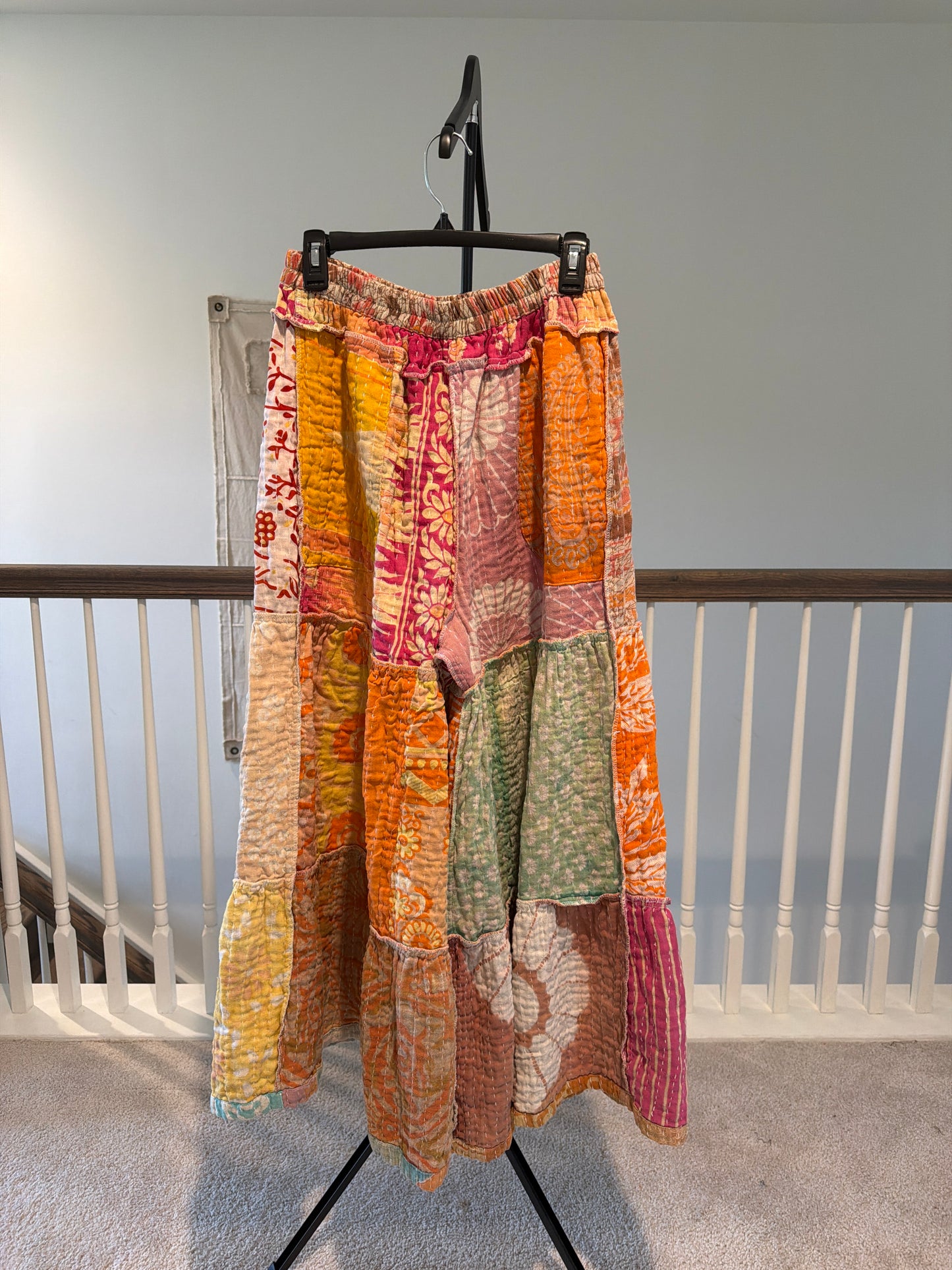 Reversible Ruffled Kantha Pants