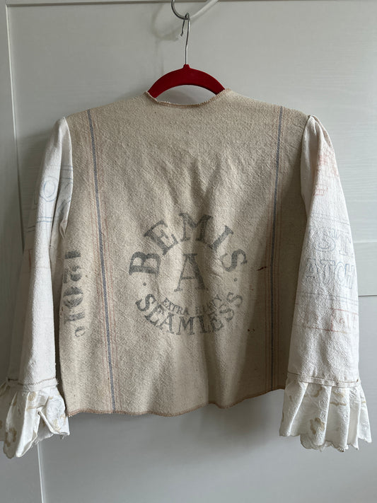 Vintage feed sack jacket