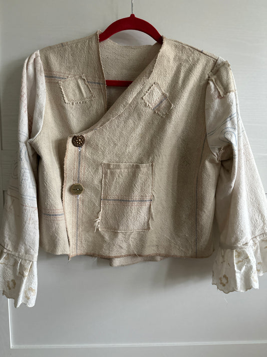 Vintage feed sack jacket