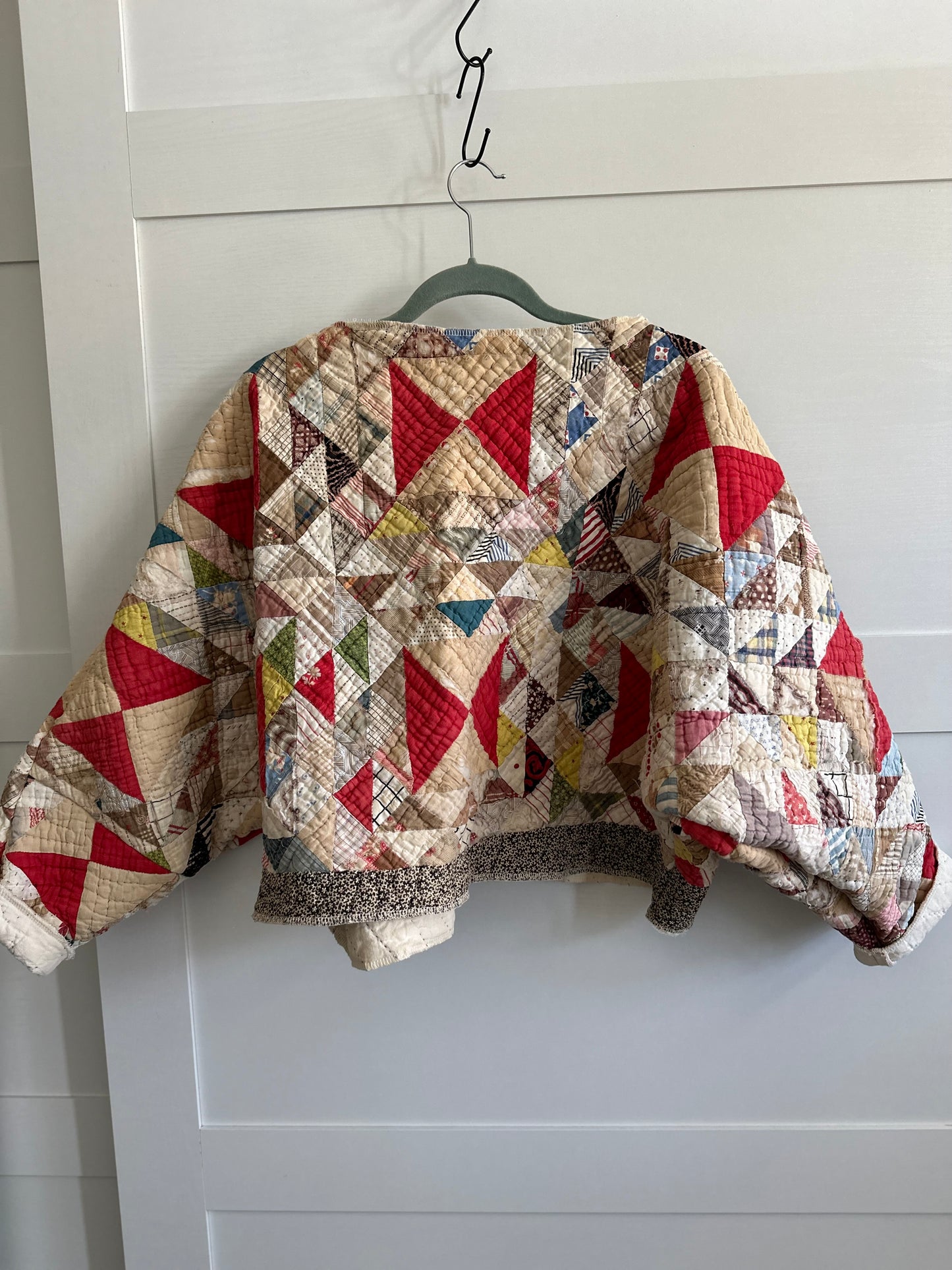 Vintage Quilt Sweatshirt Triangles