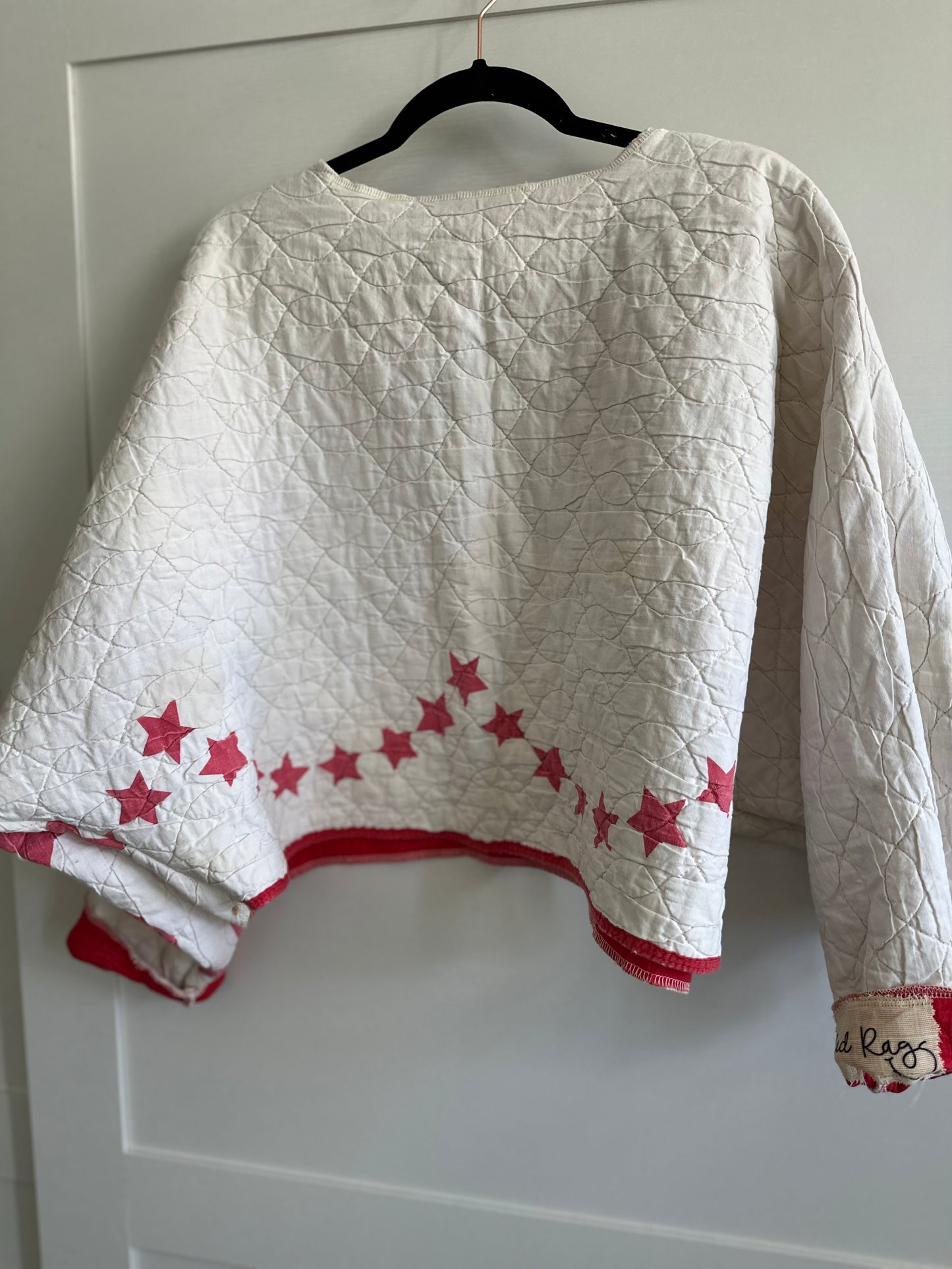 Quilt Sweatshirt Red and White Stars