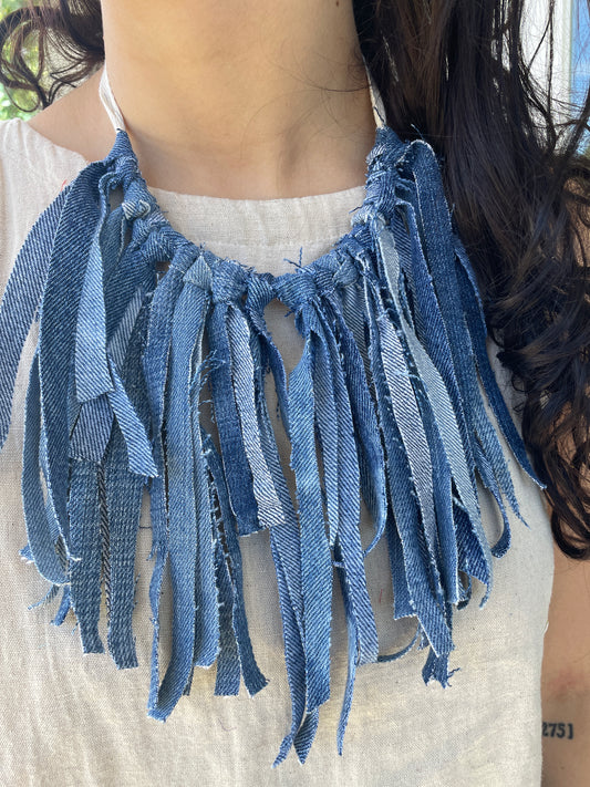 Up-cycled Scrap Denim Necklace