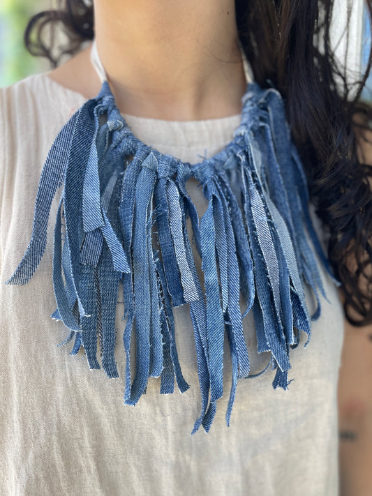 Up-cycled Scrap Denim Necklace